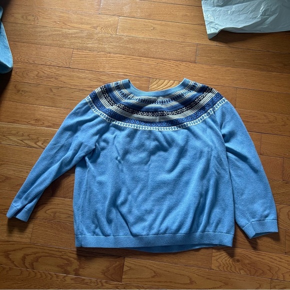 Talbots Blue Crew Neck Sweater Soft Knit Casual - Picture 1 of 5